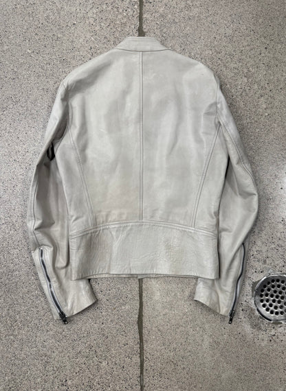 SS2009 Maison Martin Margiela ‘5-Zip’ White Leather Jacket