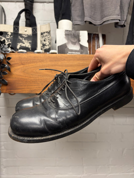 Vintage Miu Miu Black Calfskin Leather Lace-Up Derbys