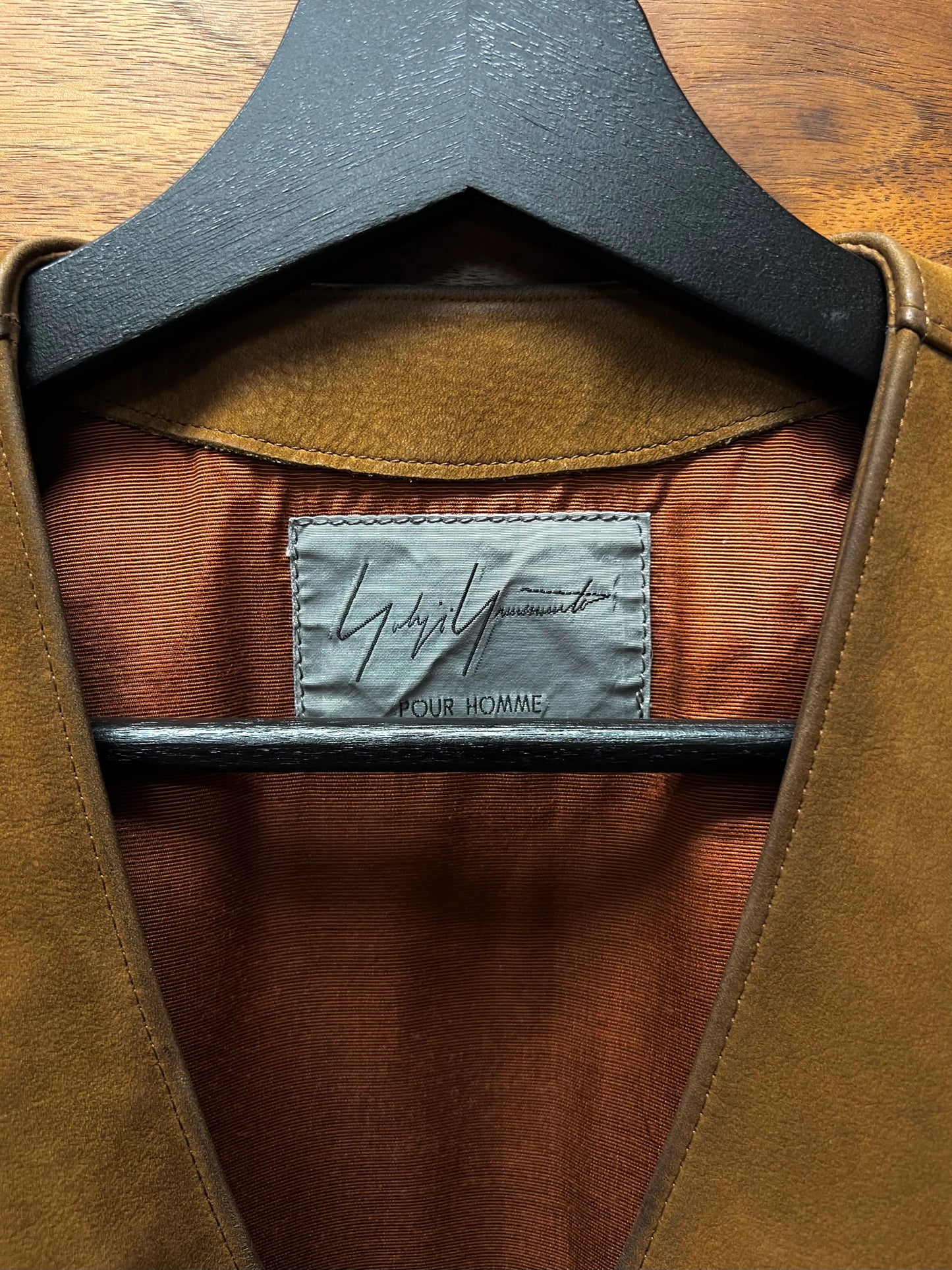 Vintage 80s Yohji Yamamoto Cowhide Suede Button Snap Vest