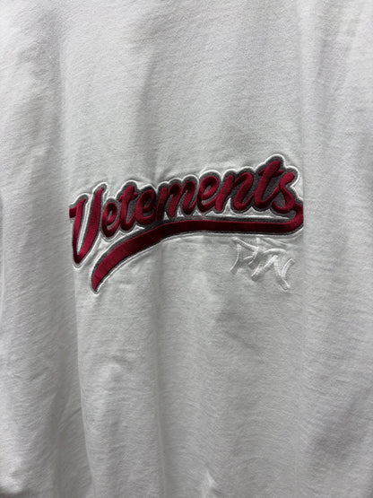 SS2018 Vetements ‘Baseball Logo’ Embroidered White/Red Sweatshirt