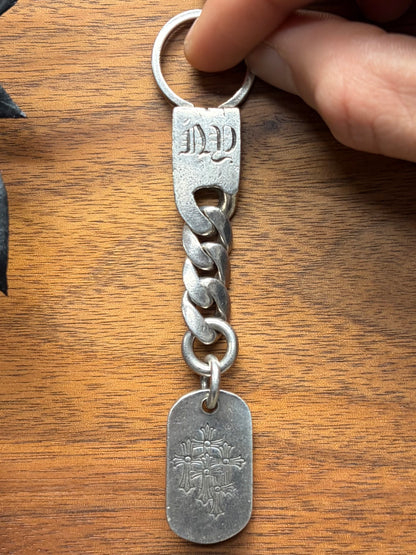 Vintage Chrome Hearts ‘Cemetery Cross’ New York Exclusive Dogtag Keychain