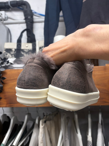 AW2025 Rick Owens DrkDust ‘Minimal Vintage Sneakers’ With Shearling Liner