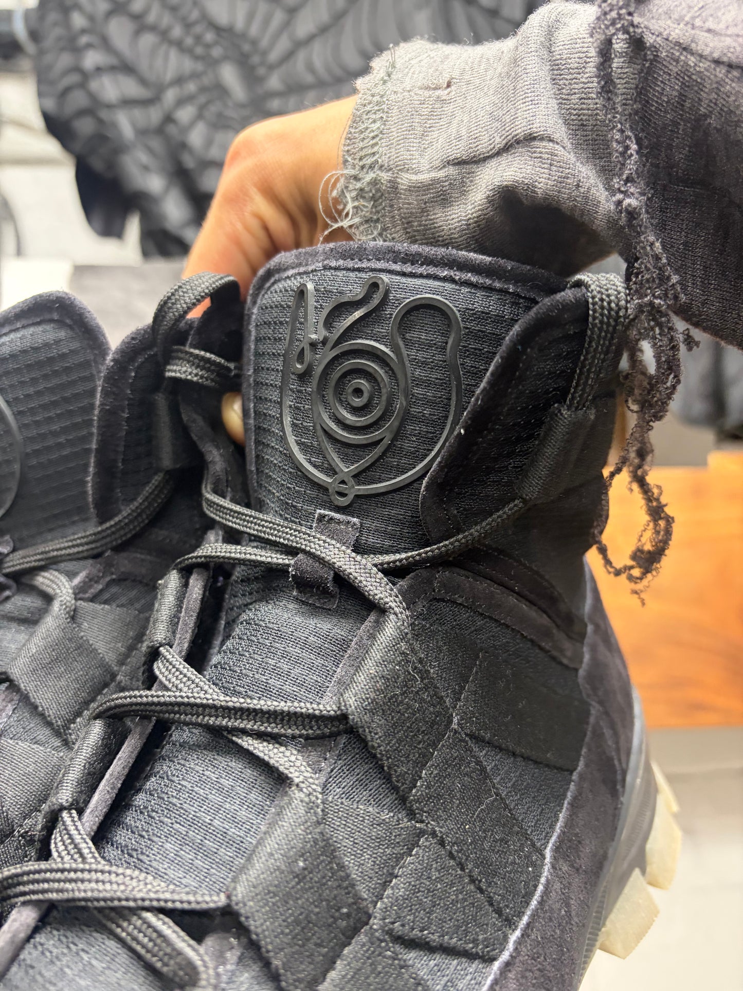Loewe Black Suede High Top Athletic Hiking Boots