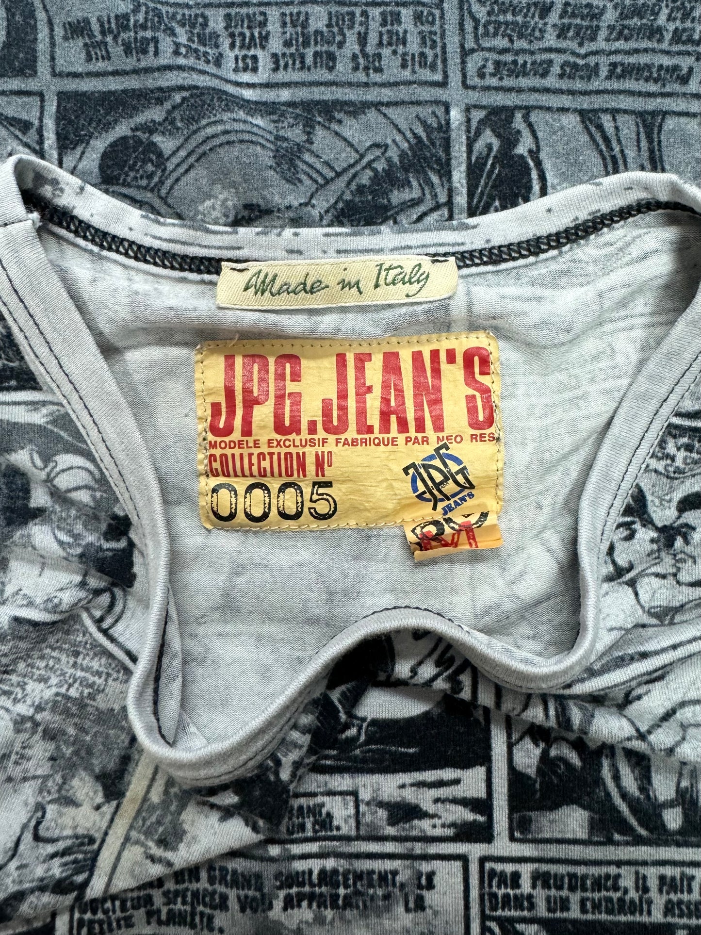 1995 Jean Paul Gaultier ‘Comic Strip’ Mesh Short Sleeve T-shirt