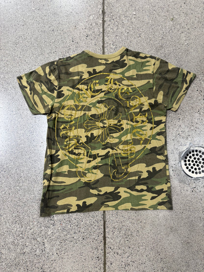 Chrome Hearts Camo Horseshoe Logo Single Stitch T-Shirt