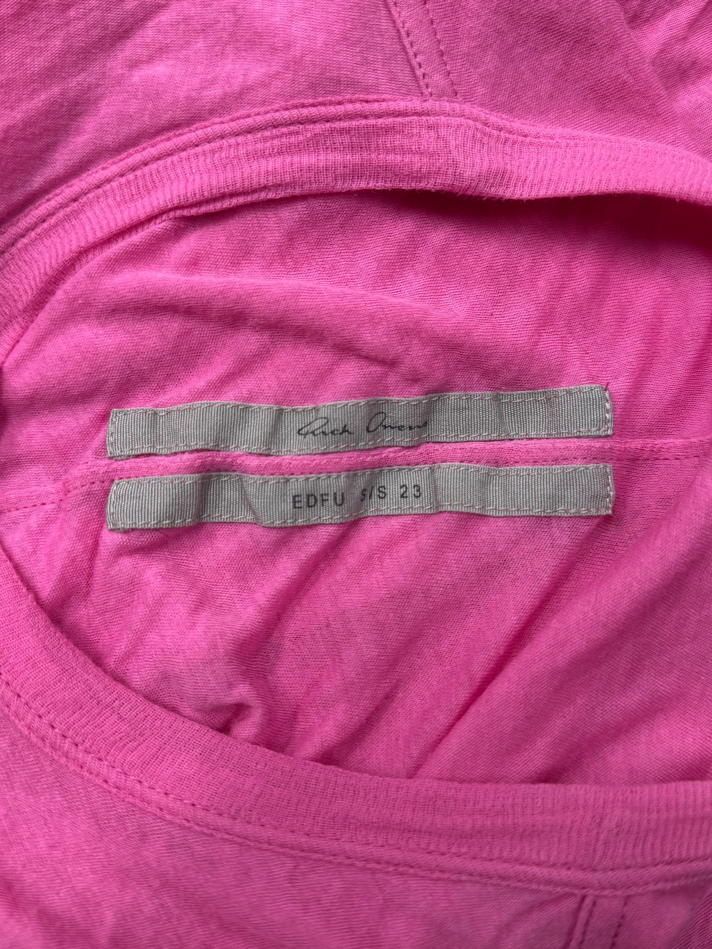 SS2023 Rick Owens ‘Hot Pink’ Double Layer T-Shirt