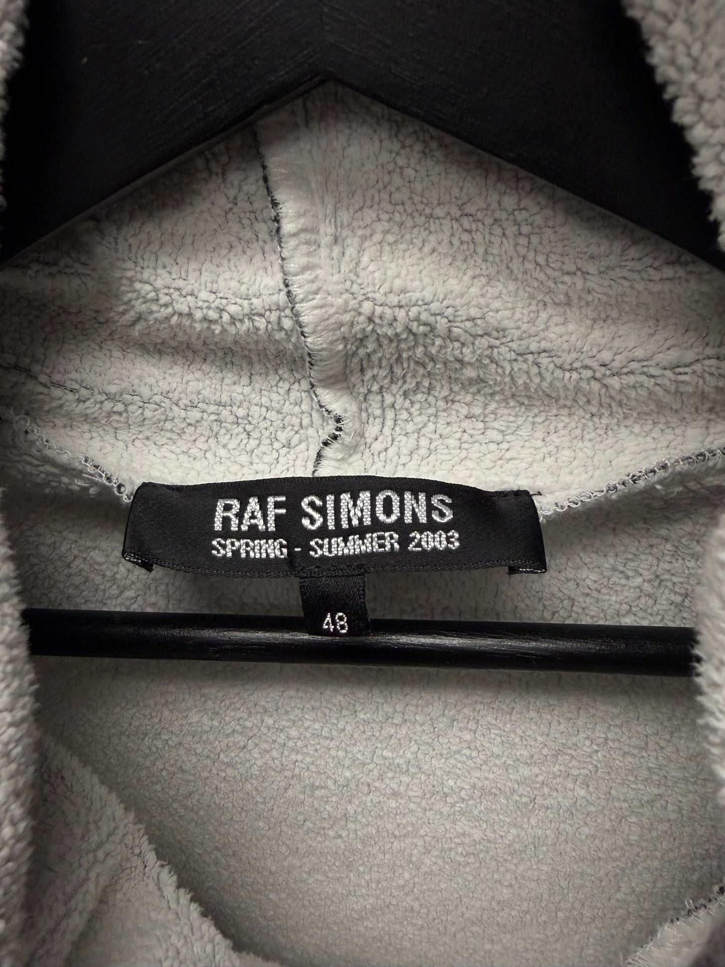 SS2003 Raf Simons Consumed ‘Penelope’ Blue/Grey Raw Hem Hoodie