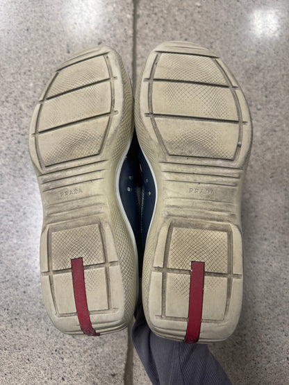 Prada ‘Americas Cup’ Navy/Grey Low Top Sneakers