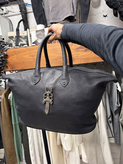 Chrome Hearts ‘Massive Dagger’ 925 Silver / Black Leather Duffle Bag