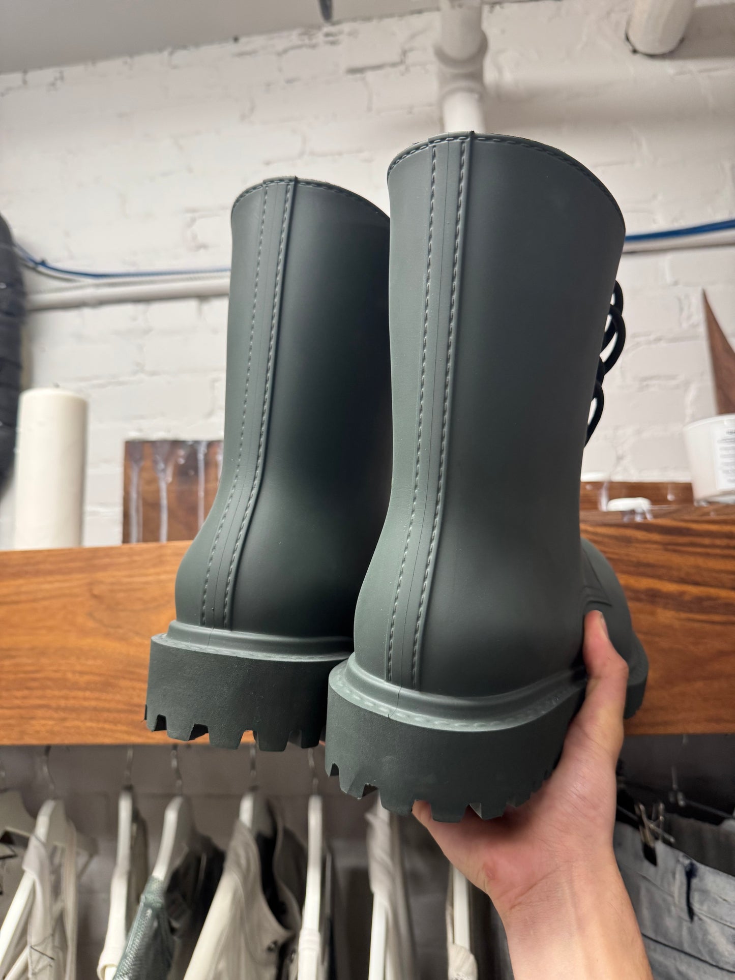 Balenciaga ‘Steriod’ Military Green Oversized Combat Boots