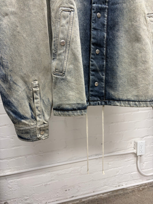 Rick Owens DRKSHDW Mineral/Pearl Degrade Button Snap Denim Jacket