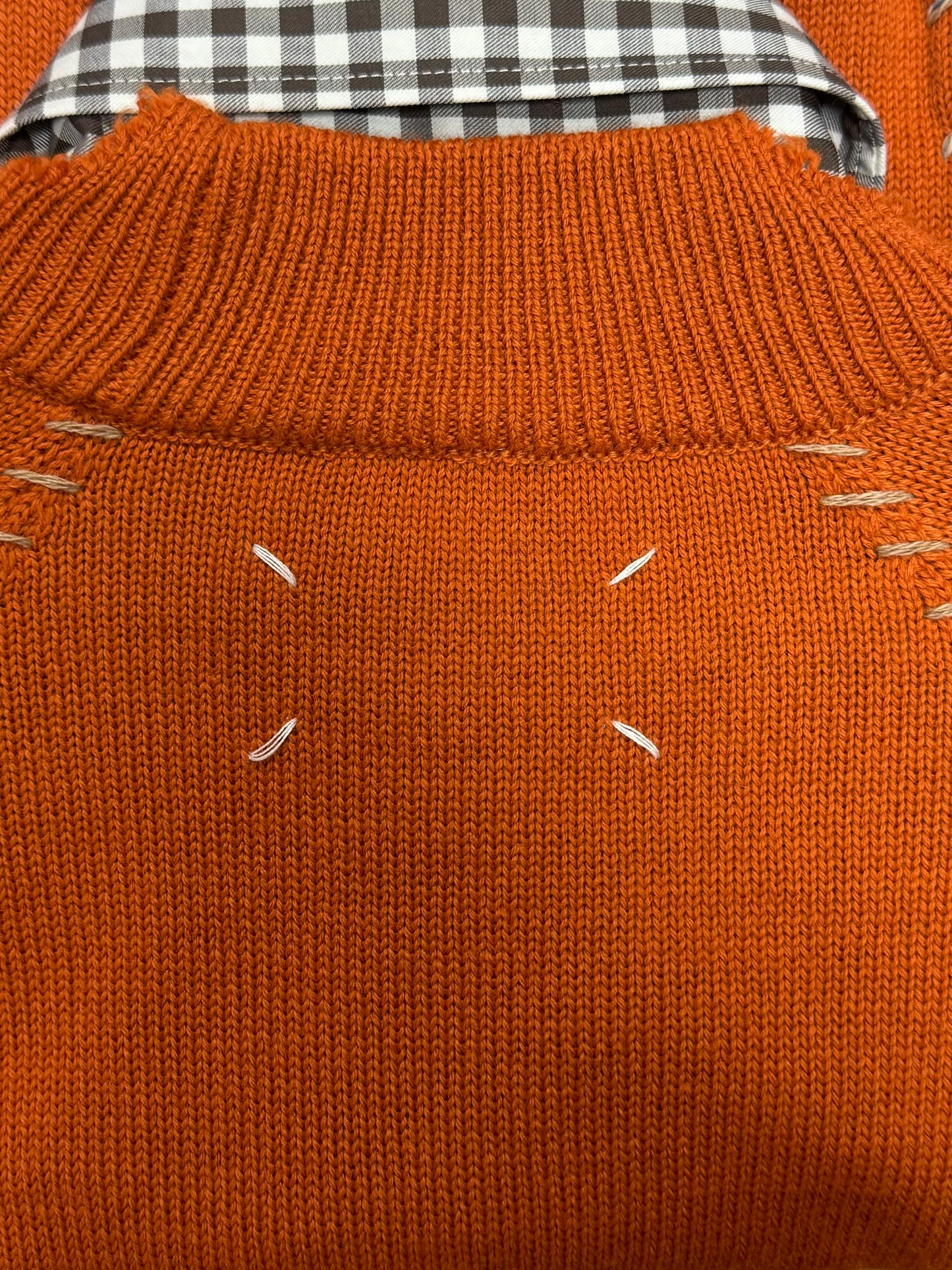 Maison Margiela ‘Pumpkin’ Cable Knit Collared Sweater