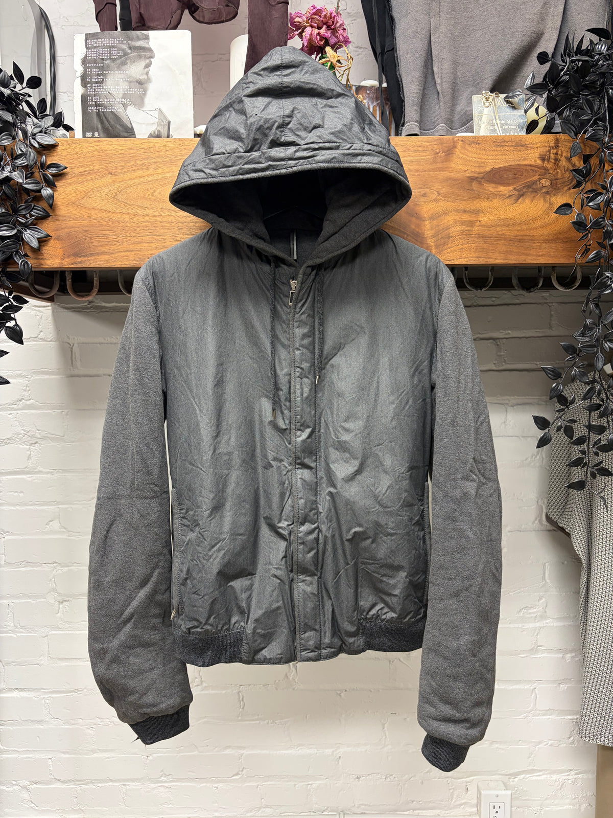 Dior Homme Grey Winterized Jacket with Hoodie Lined Interior