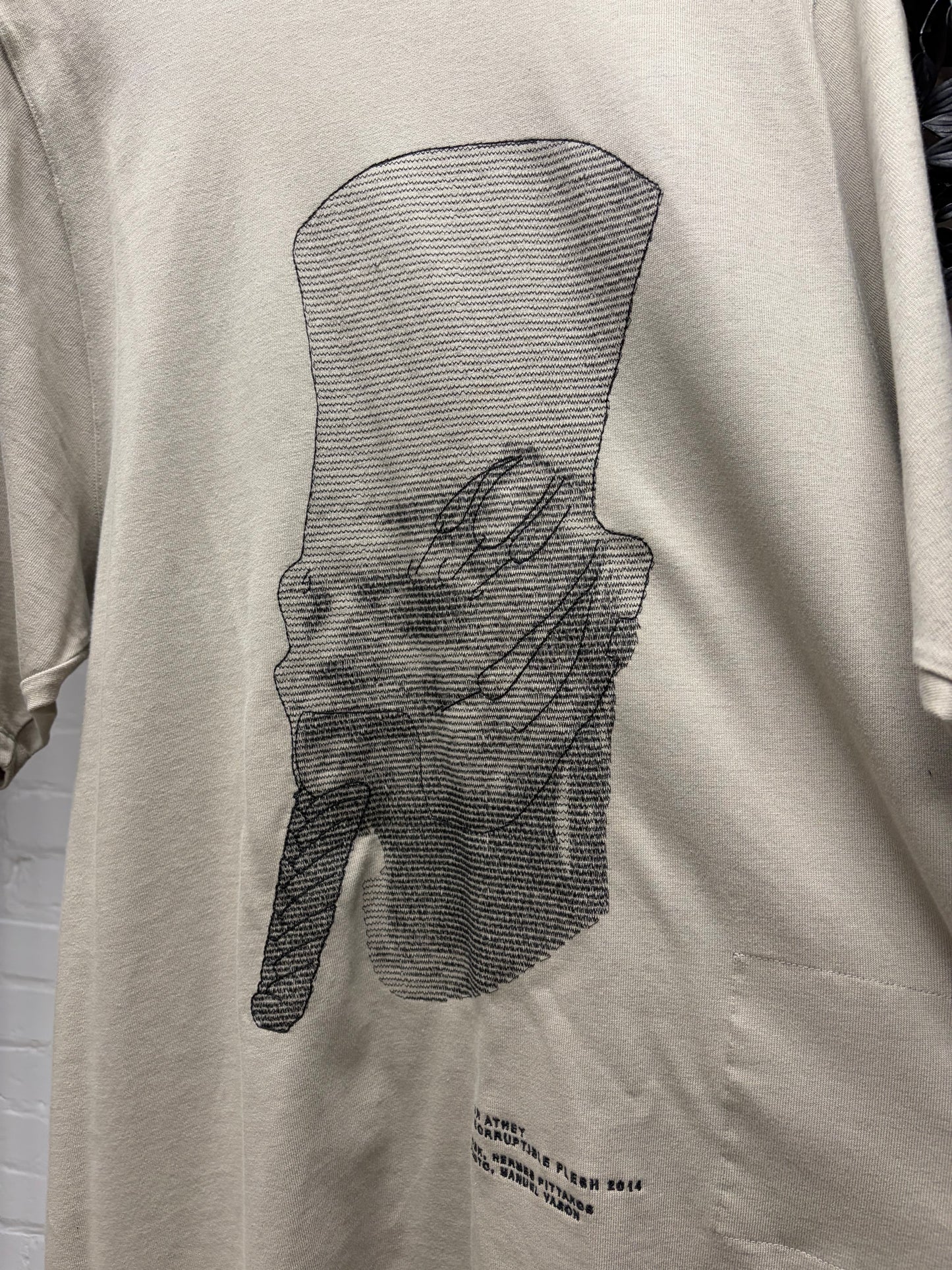 SS2024 Rick Owens ‘Lido’ Ron Athey Portrait Pearl/Black Oversized Jumbo Sweatshirt