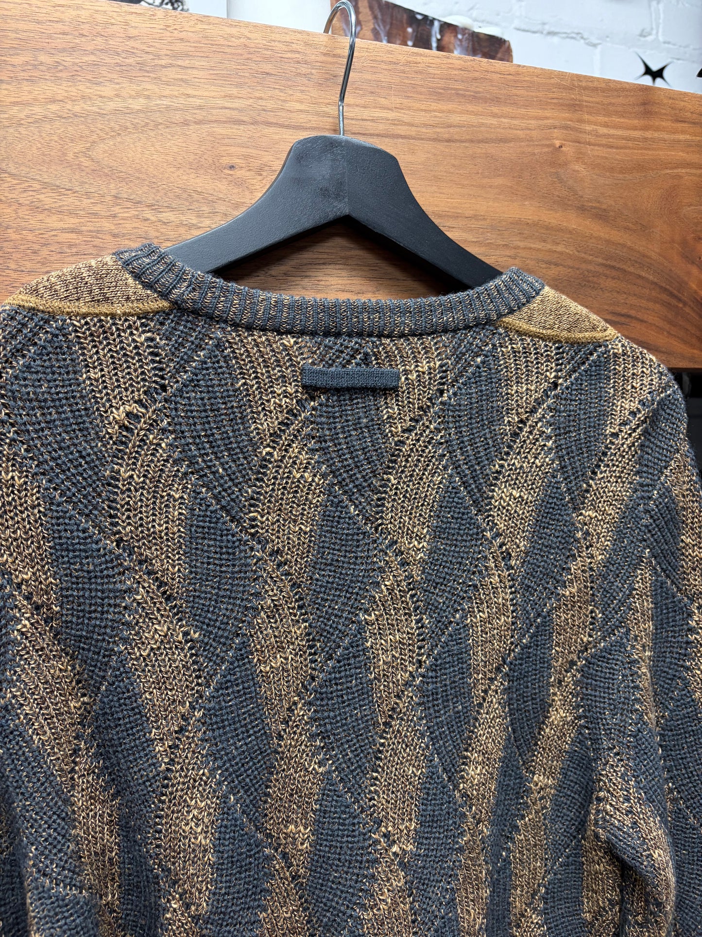 Vintage Jean Paul Gaultier Tonal ‘Diamond Patterned’ Brown Knit Sweater