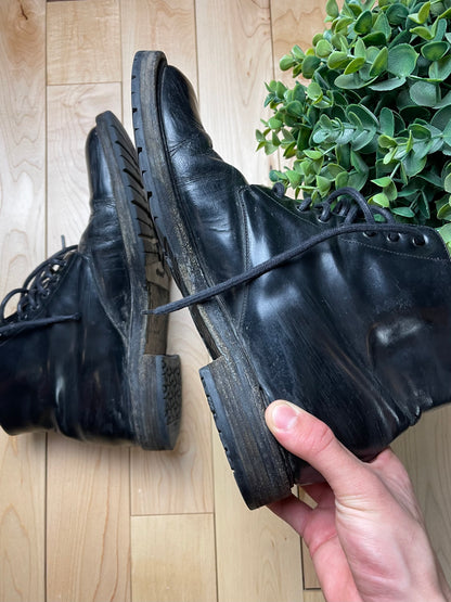 Saint Laurent ‘Army 25’ Black Leather Combat Boots