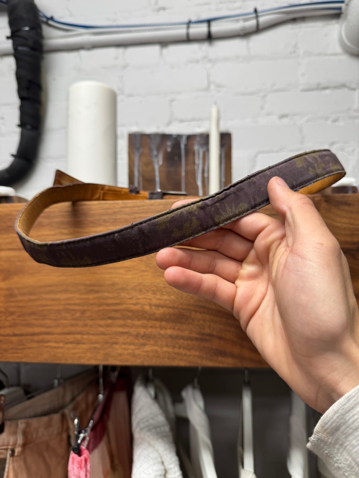 AW2001 Undercover ‘D.A.F.V.’ Square Buckle Thin Leather Belt