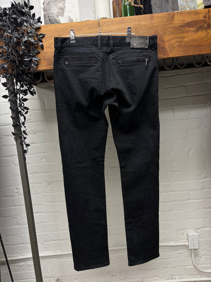 2000s Versace ‘Moto Knee’ Black Skinny Biker Jeans
