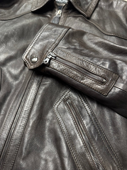 Dolce & Gabbana ‘Western’ Brown Calfskin Leather Jacket