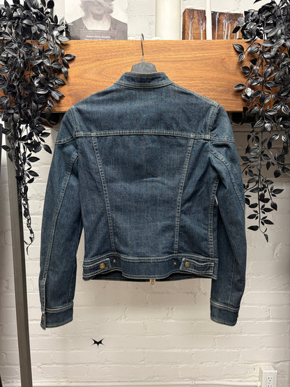 2006 Gucci ‘Stripe Logo’ Denim Cafe-Racer Motorcycle Jacket