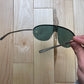 Gucci by Tom Ford Blue Tinted Half Rim Aviator Sunglasses