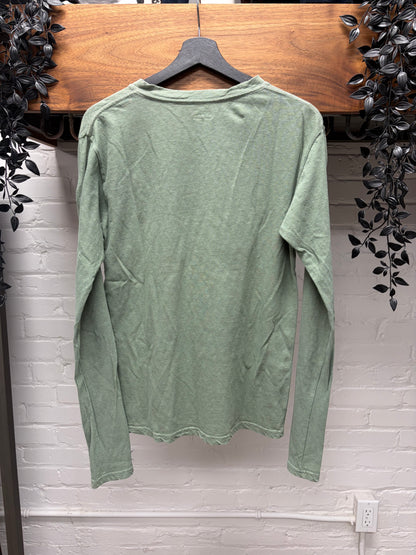 Kapital Military Green V-Neck Cotton Long Sleeve Shirt
