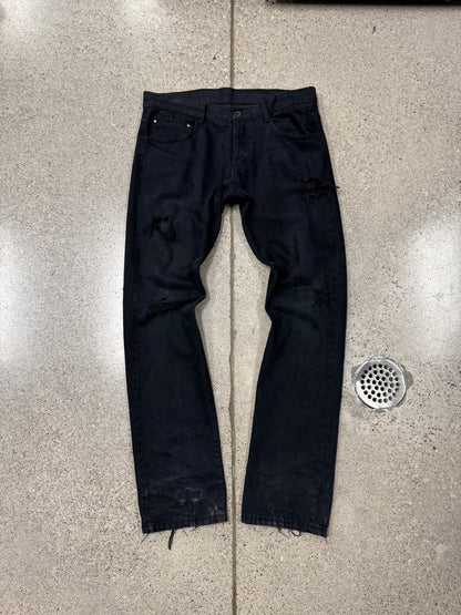 5131 Pour Les Hommes Snakeskin Leather Patch Flared Denim
