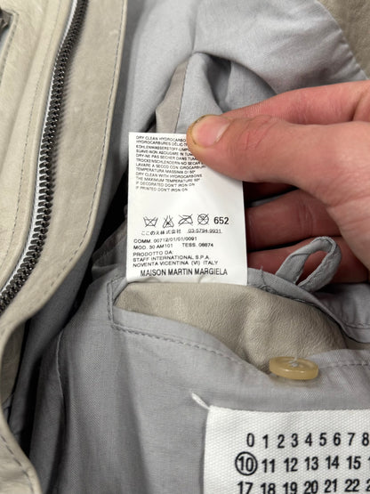 SS2009 Maison Martin Margiela ‘5-Zip’ White Leather Jacket