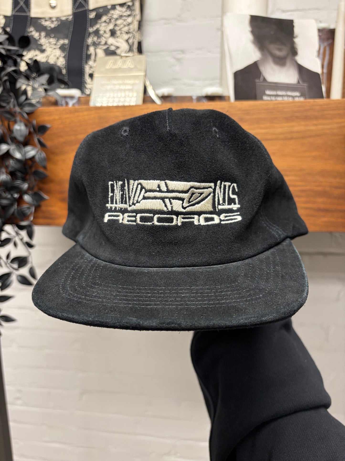SS2022 Enfants Riches Deprimes ‘Records’ Black Suede Five Panel Hat