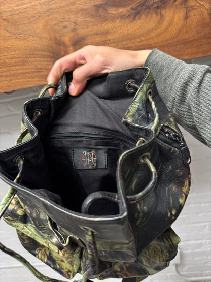 Vintage 90s Jean Paul Gaultier Leather Camoflage Backpack