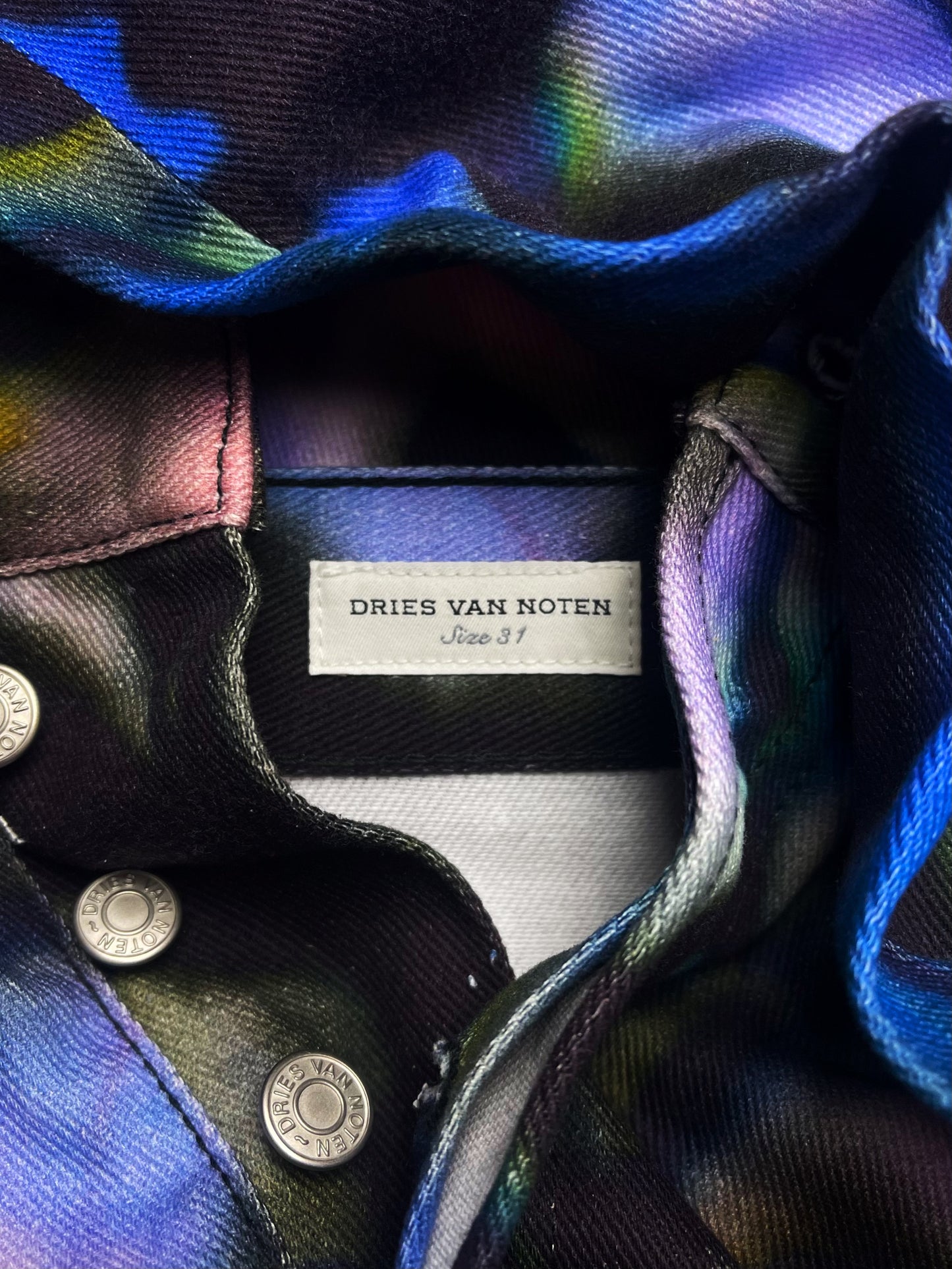 AW2019 Dries Van Noten Tie Dye Panthero Wide Cut Denim