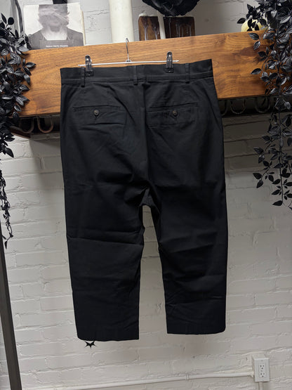 Rick Owens 3/4 Length Lightweight Black Straight Leg Pants