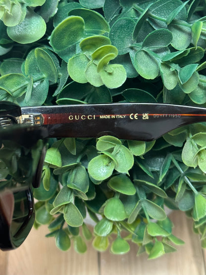 Gucci Brown Tint Square Frame Retro Sunglasses
