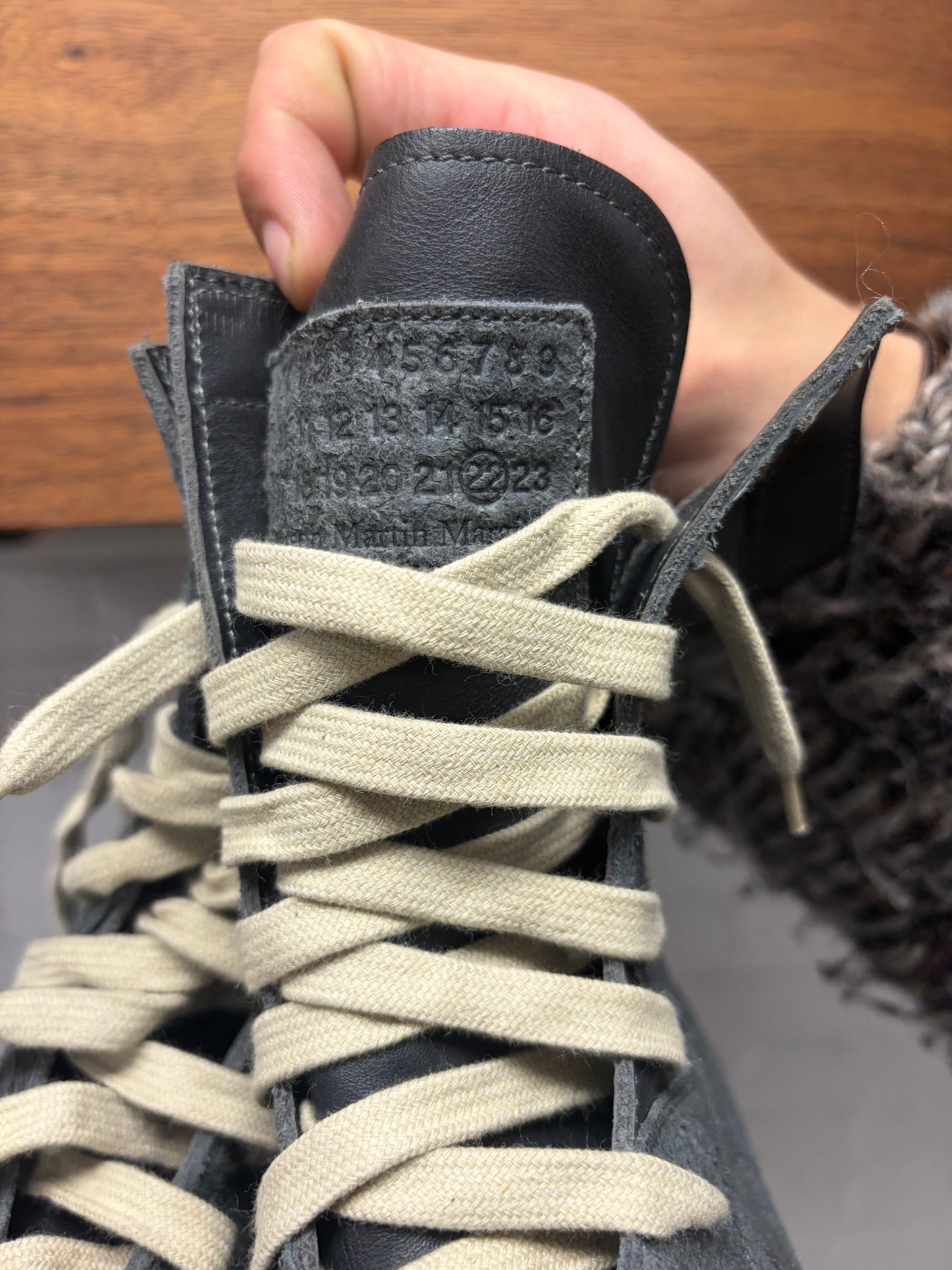 Maison Margiela Leather ‘Boxing’ Lace Up High Top Sneakers