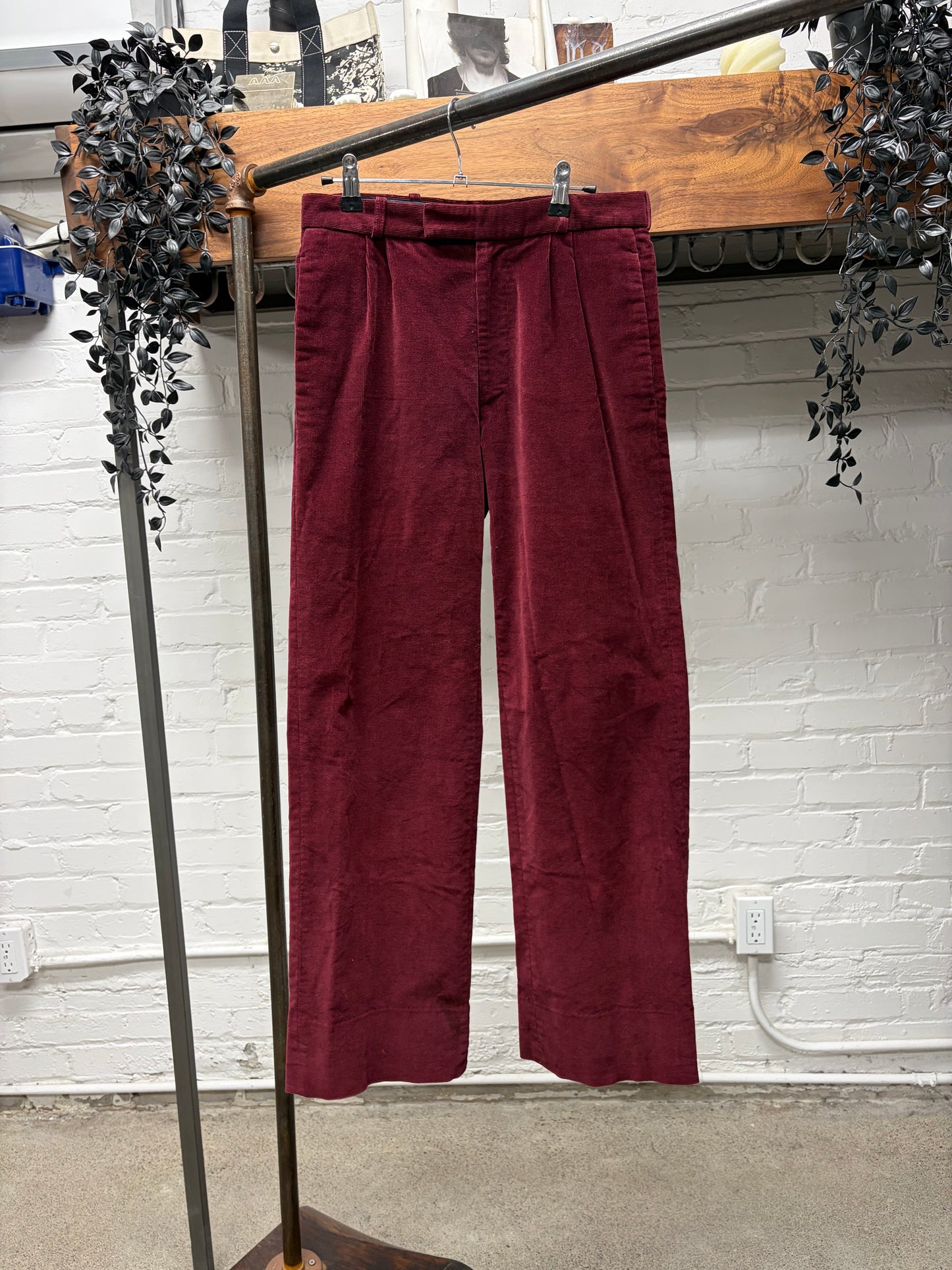 SS2000 Raf Simons ‘Confusion’ Blood Red Corduroy Wide Leg Trousers