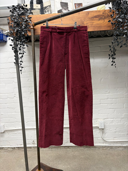 SS2000 Raf Simons ‘Confusion’ Blood Red Corduroy Wide Leg Trousers