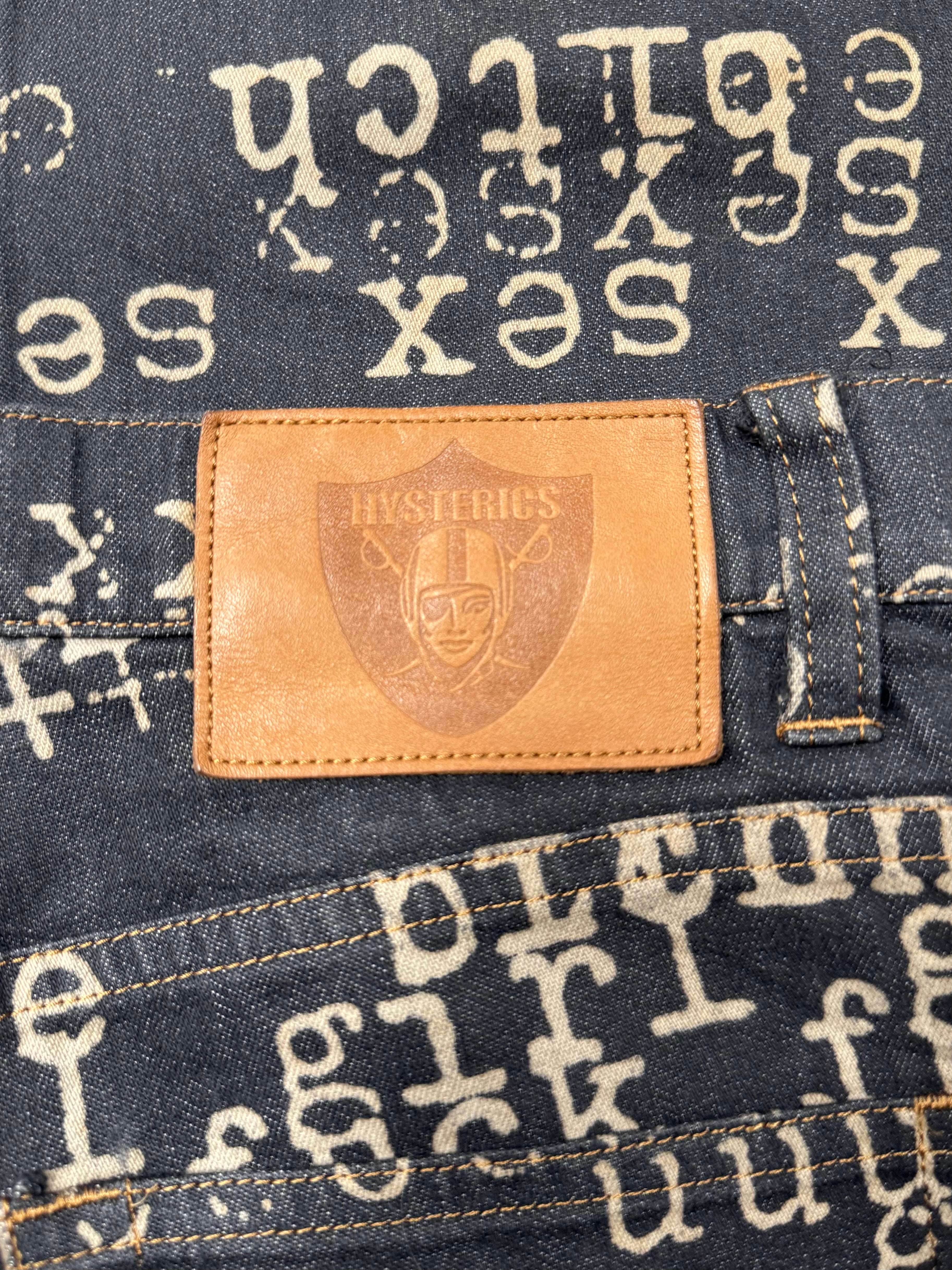 Hysteric Glamour 'Typewriter' Faded Black Flared Denim