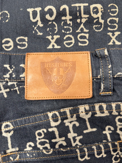 Hysteric Glamour ‘Typewriter’ Faded Black Flared Denim