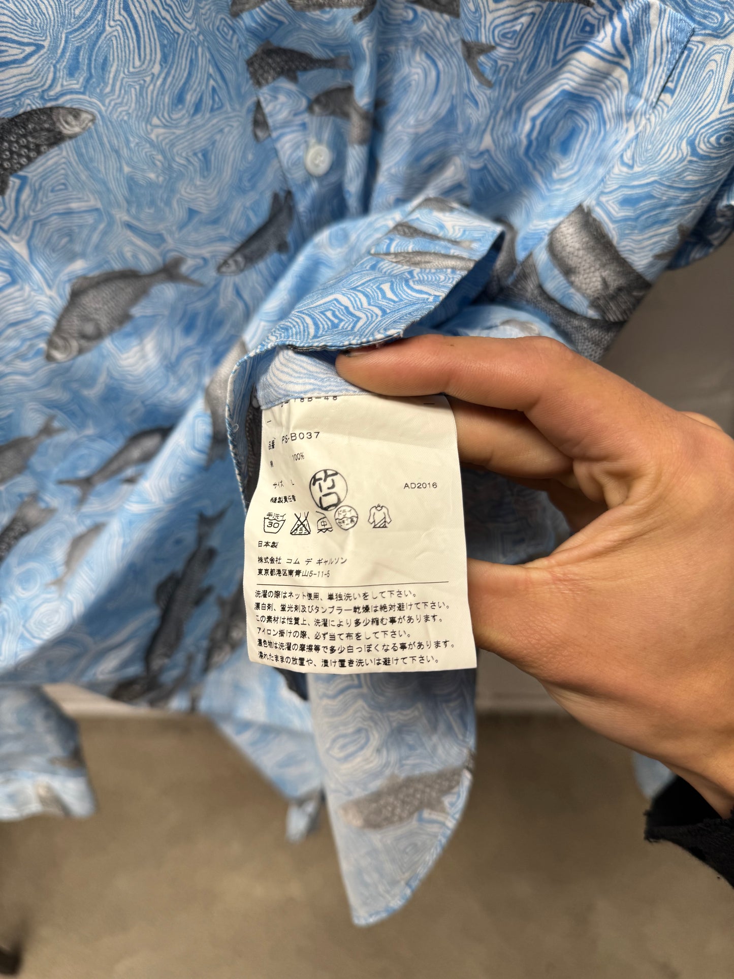 SS2016 Comme Des Garçons Homme Plus ‘Fish Print’ Button Up Shirt