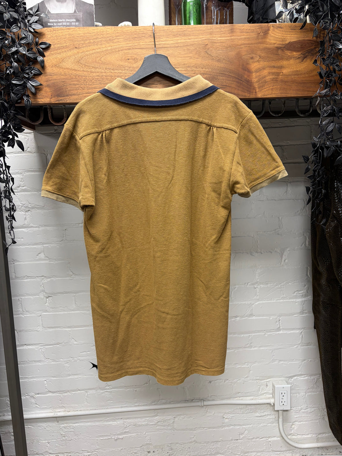 Kapital ‘Sailor’ Embroidered Crest Logo Lace-Up Brown Cotton Polo
