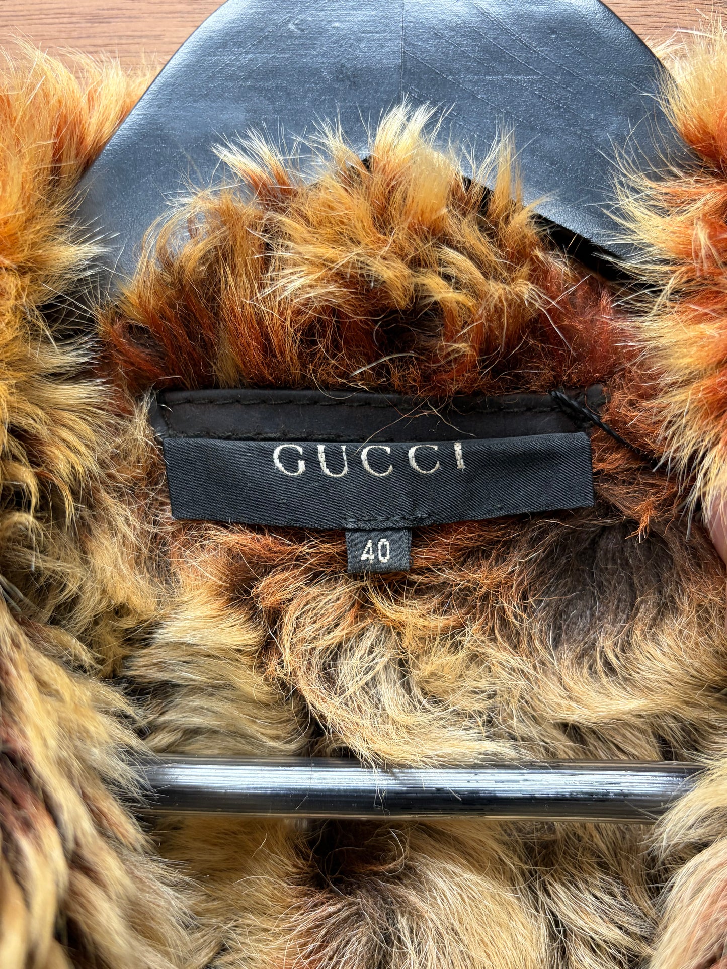 AW1998 Gucci by Tom Ford Genuine Fox Fur Gradient Orange/Brown Suede Jacket