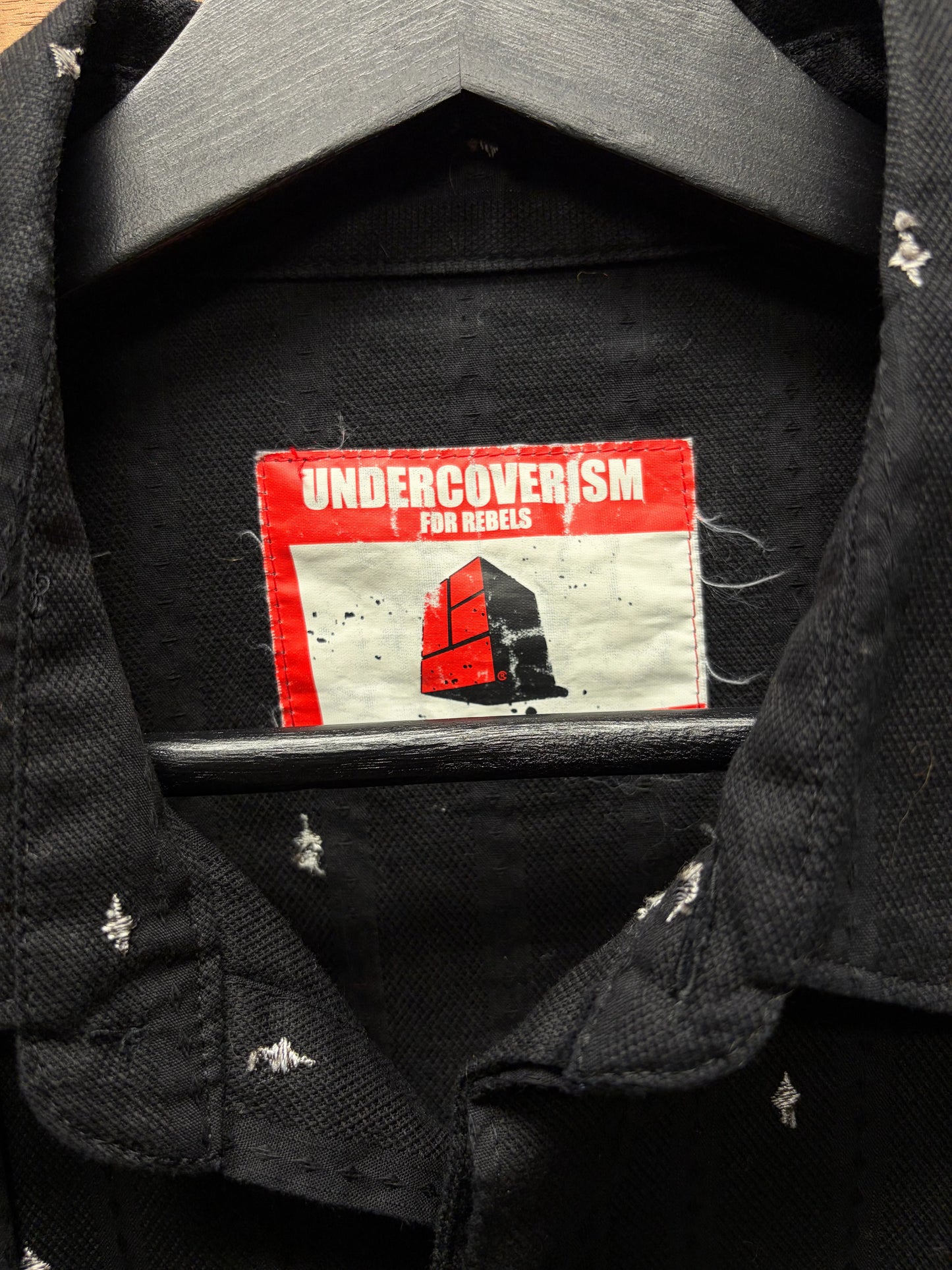2000s Undercover ‘Star Embroidered’ Black/White Work Shirt