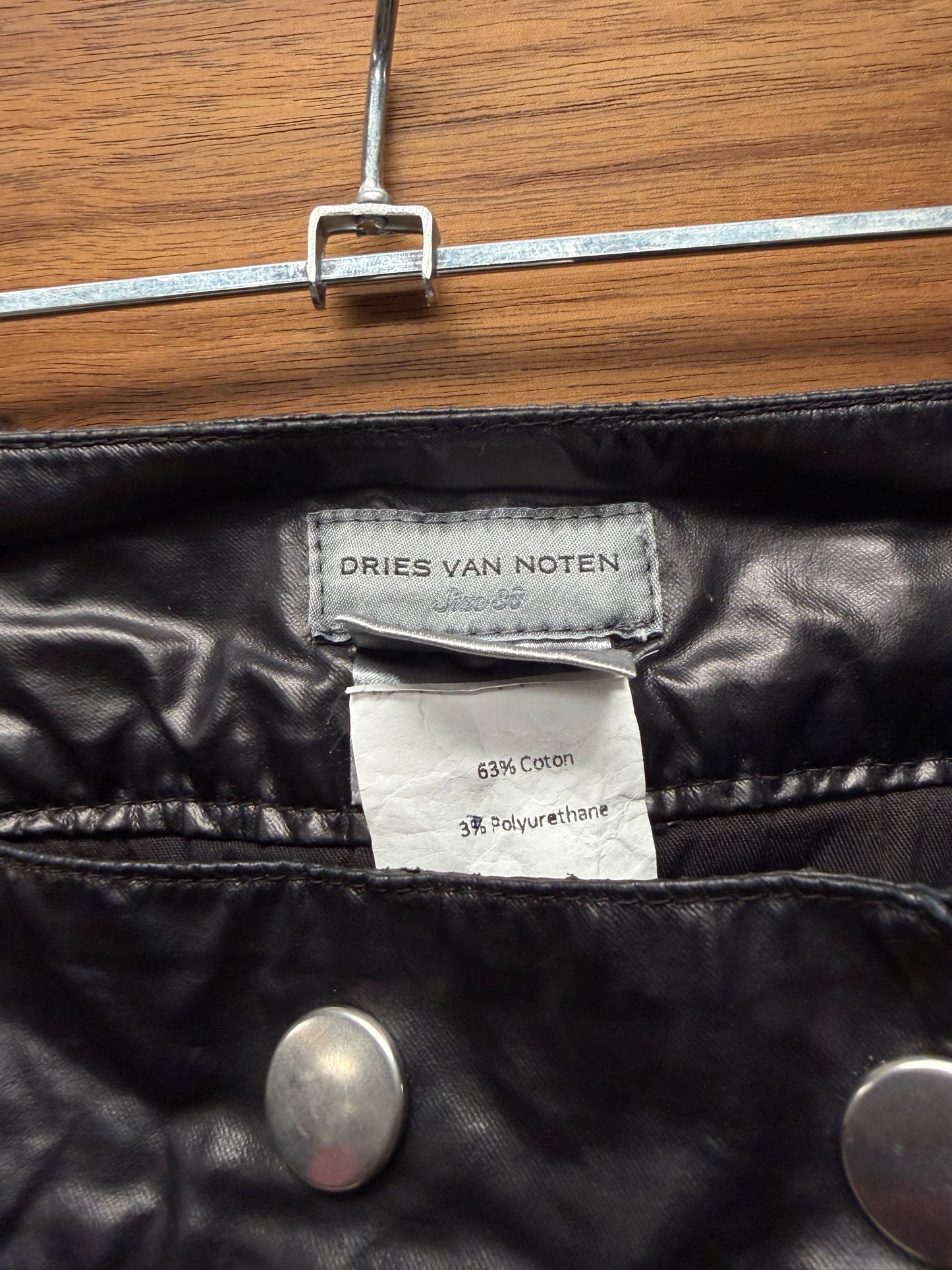 Dries Van Noten Leather Exposed Zip Skinny Biker-Knee Denim