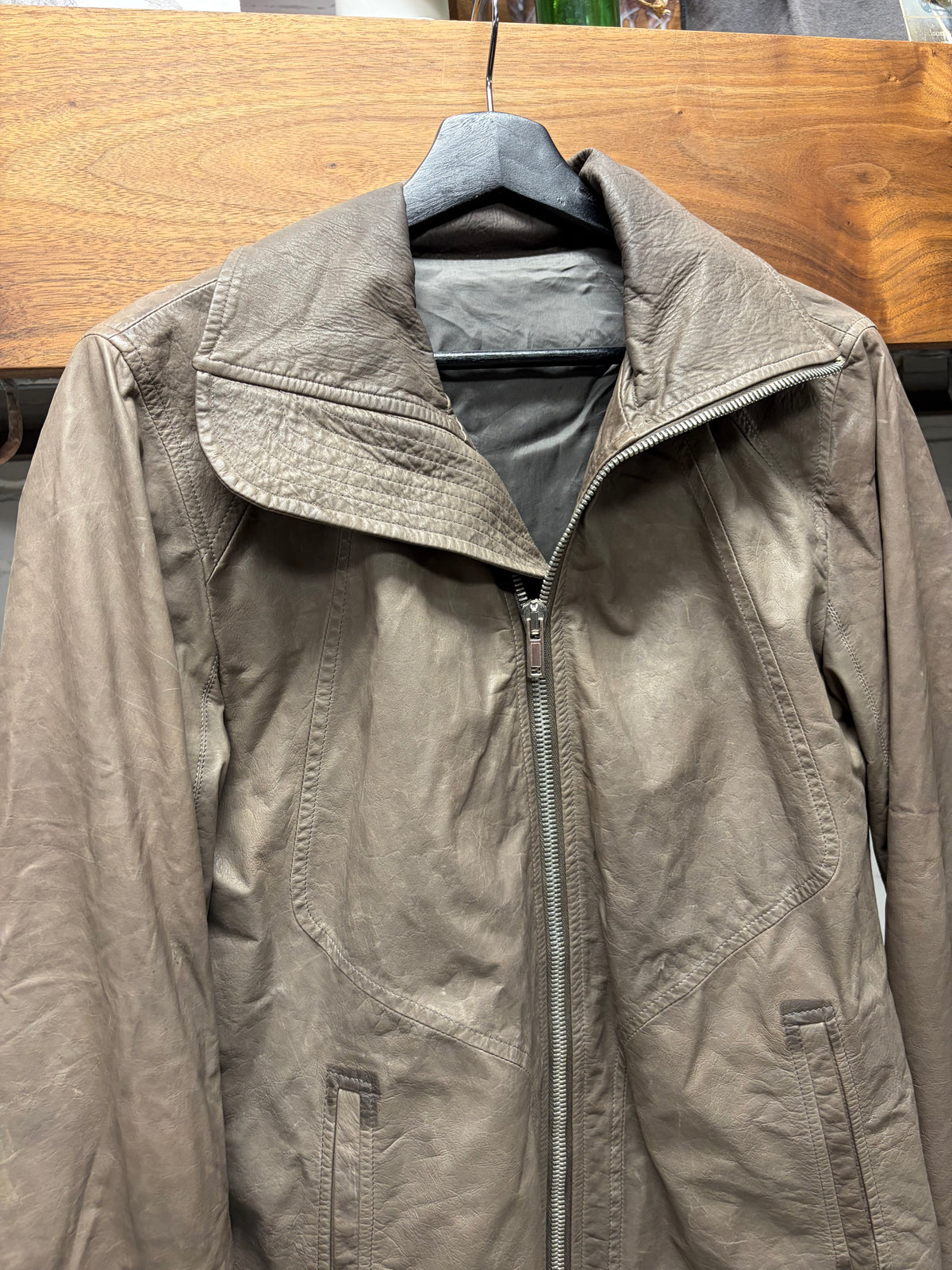 Rick Owens 0&M era Dark Dust Lambskin Leather High-Neck
Leather Jacket