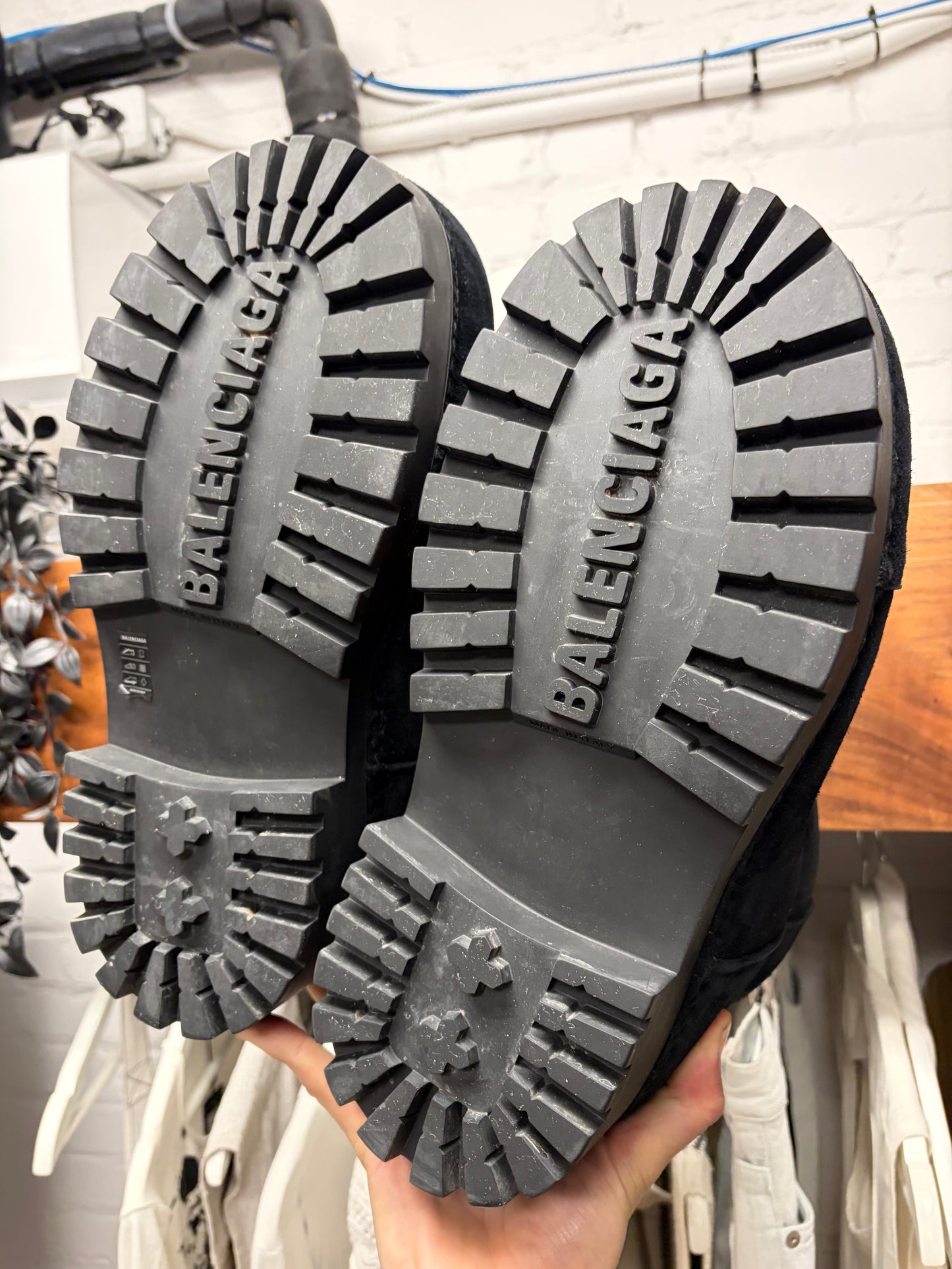 Balenciaga ‘Alaska’ Black Suede Low Top Oversized Boots