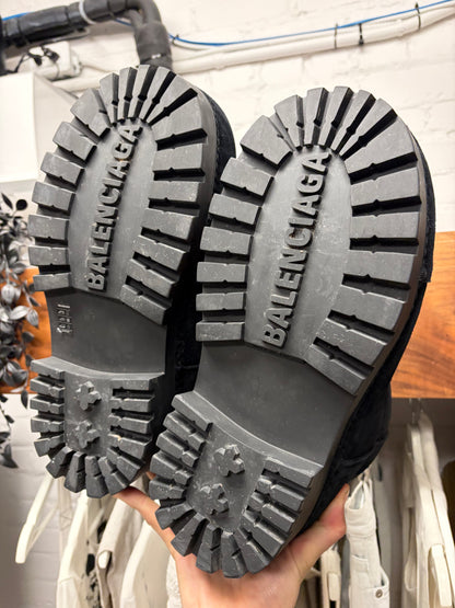 Balenciaga ‘Alaska’ Black Suede Low Top Oversized Boots