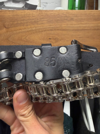 SS2010 Balmain by Christophe Decarnin’s ‘Bike Chain’ Black Leather Belt