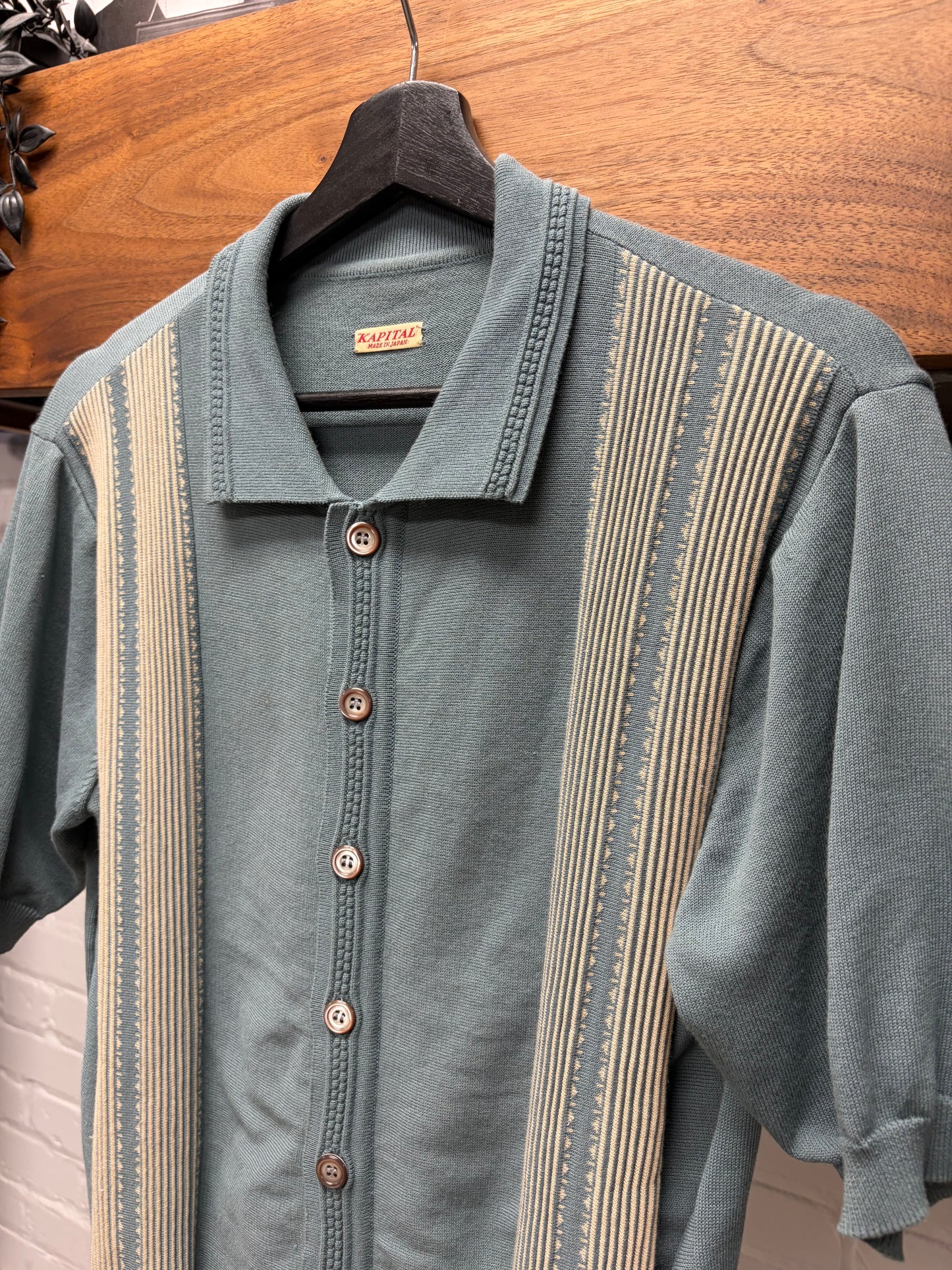Kapital ‘Oyster Aloha’ 14G Knit Polo Shirt
