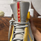 2000s Prada ‘Americas Cup’ Bike Yellow/Grey Patent Leather High Top Sneakers