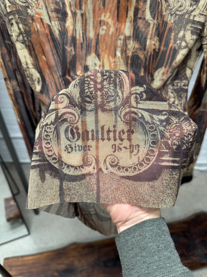 AW1998 Jean Paul Gaultier Gothic ‘Cathedral’ Mesh Long Sleeve Shirt